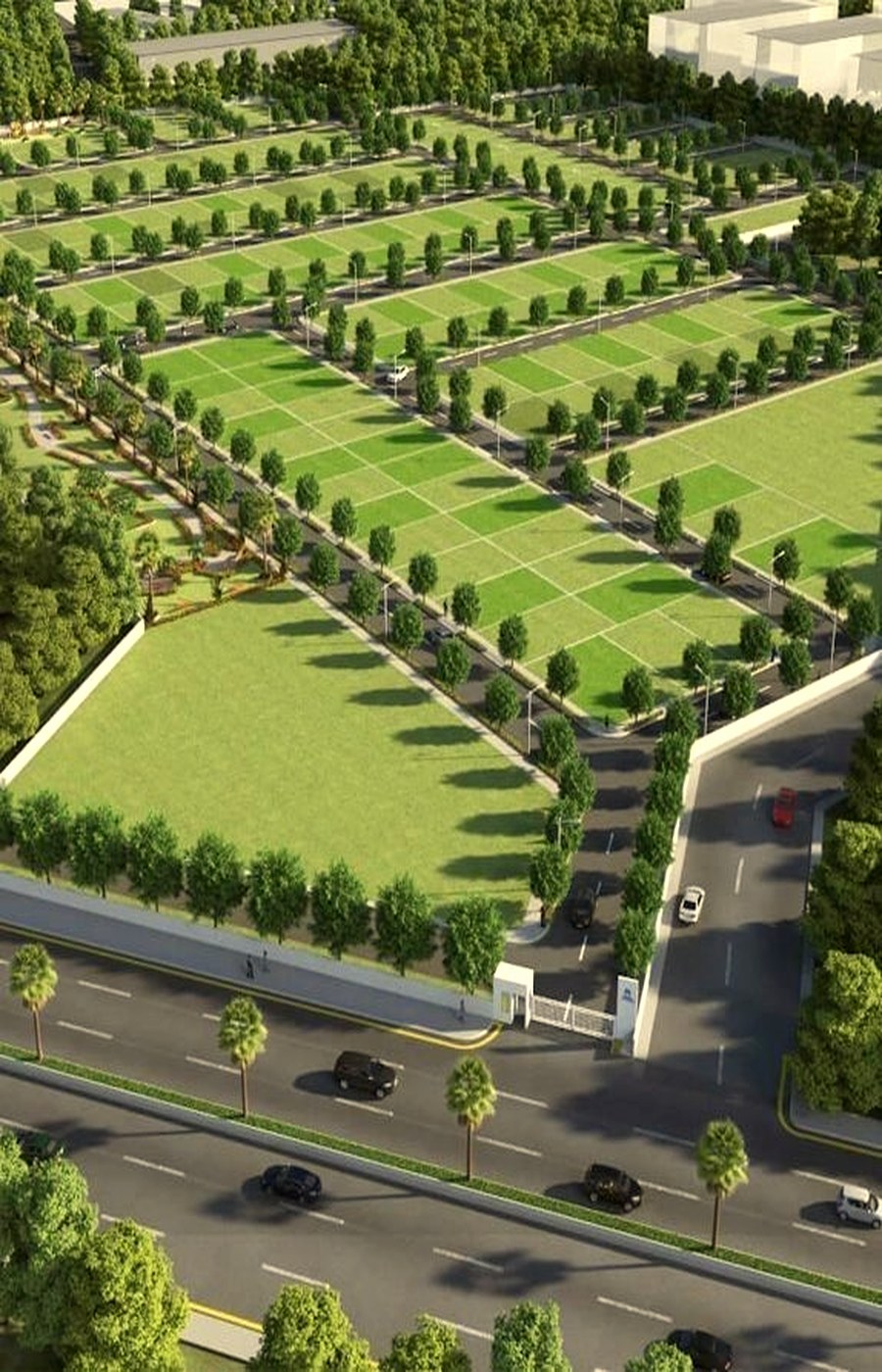 Dholera smart city masterplan aerial view at sunrise